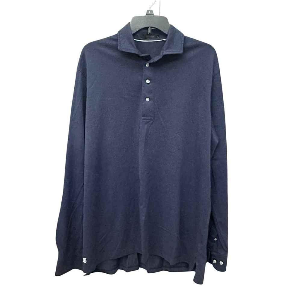 Greyson Polo Shirt Mens XL Blue Long Sleeve Collared Golf Rugby Logo Top #MN1-4